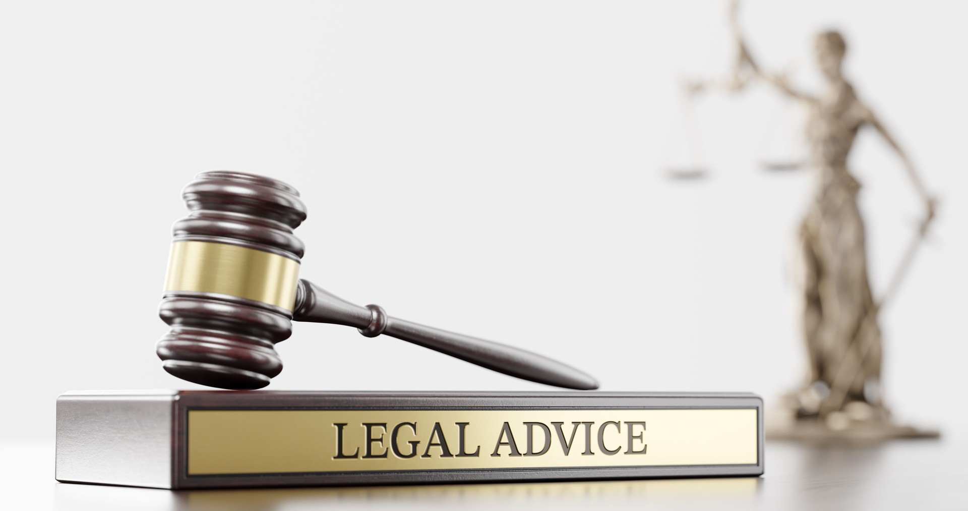 Legal advice:: Judge's Gavel, Themis is the goddess of justice and wooden stand with text word